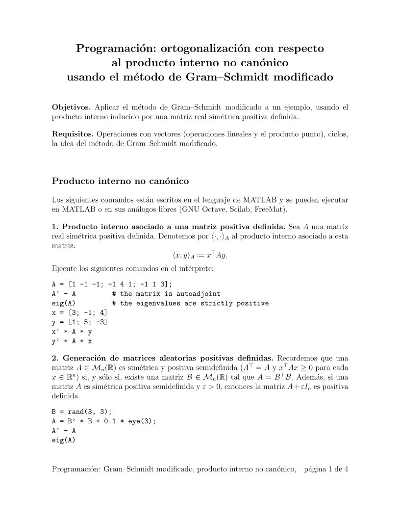 Imágen de pdf Programación: ortogonalización con respecto al producto interno no canónico usando el método de Gram-Schmidt modificado