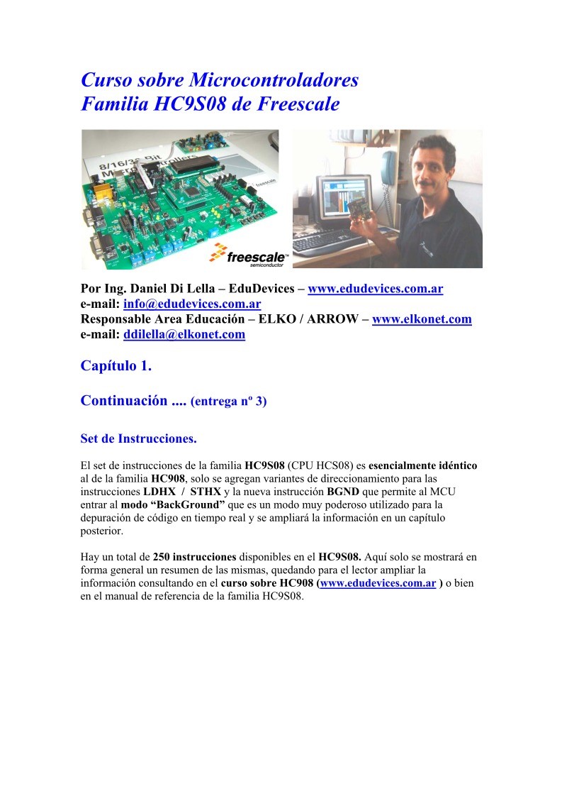 Imágen de pdf Capítulo 1/3 - Set de instrucciones - Curso sobre Microcontroladores