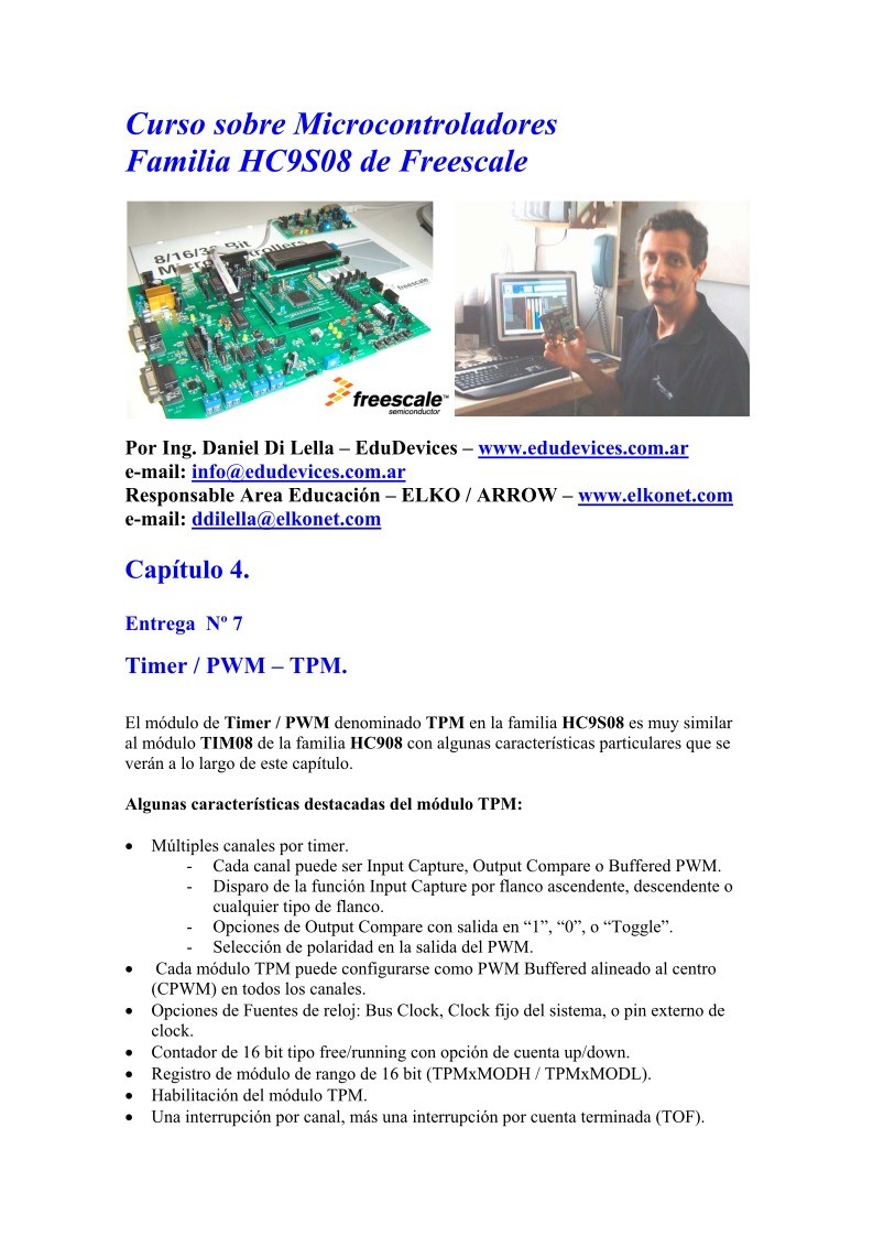 Imágen de pdf Capítulo 4/7 - Timer / PWM - TPM - Curso sobre Microcontroladores
