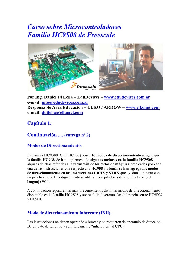 Imágen de pdf Capítulo 1/2 - Modos de direccionamiento - Curso sobre Microcontroladores
