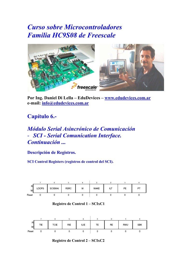 Imágen de pdf Capítulo 6/14 - Módulo Serial Asincrónico de Comunicación - SCI - Serial Comunication Interface - Curso sobre Microcontroladores