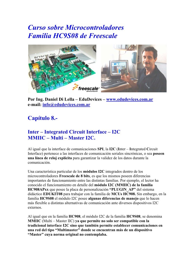 Imágen de pdf Capítulo 8/19 - Inter – Integrated Circuit Interface - I2C - Curso sobre Microcontroladores