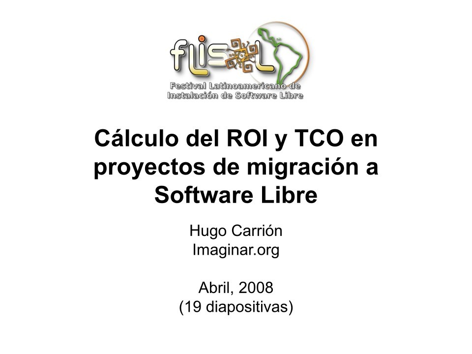 Imágen de pdf Calculo del ROI y TCO en proyectos de migración a Software Libre