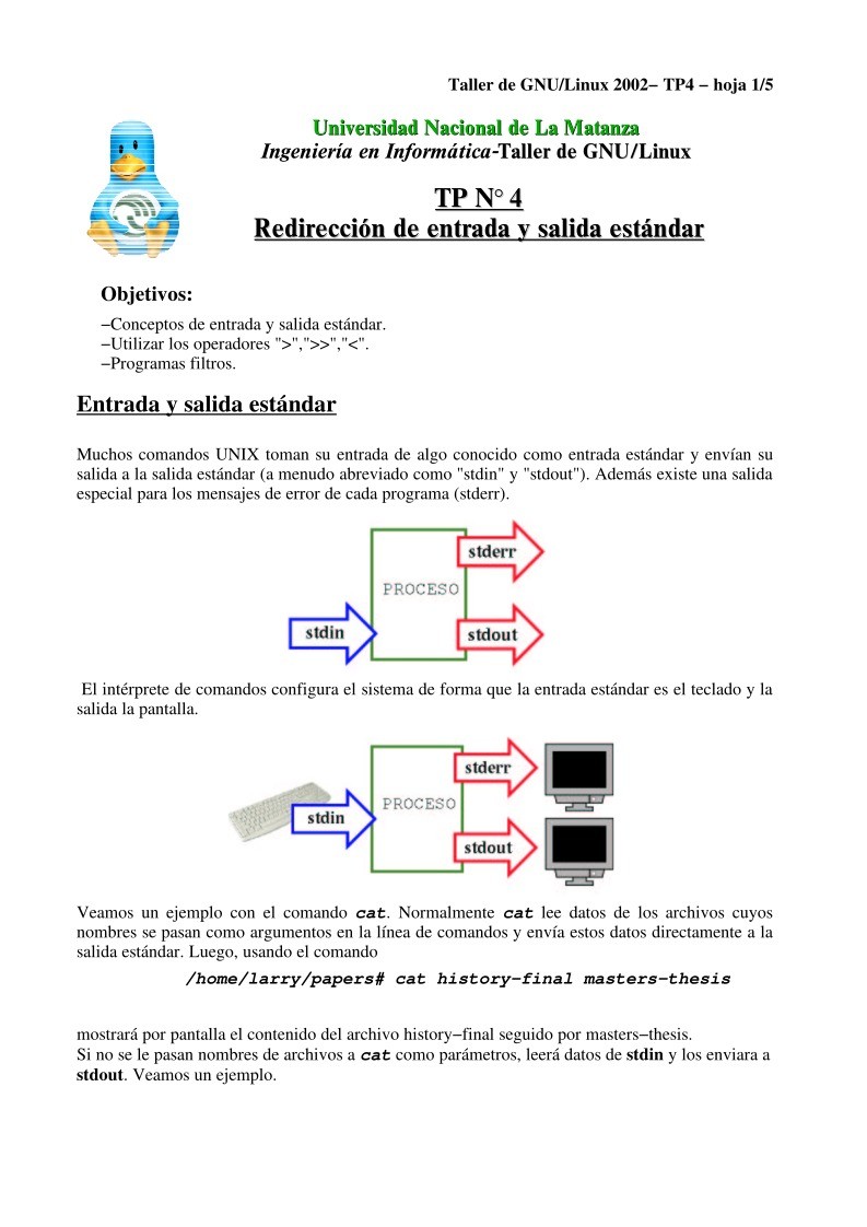 Imágen de pdf TP4 Redirección de entrada y salida estándar