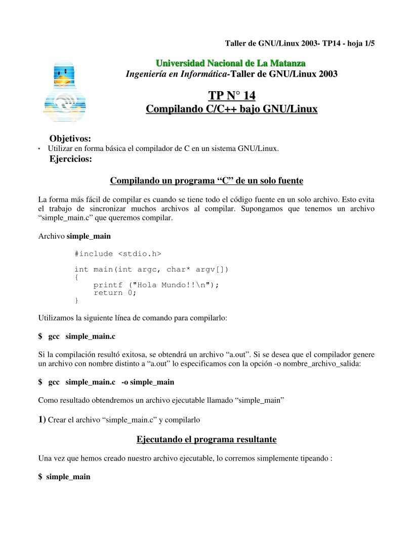 Imágen de pdf TP14 Compilando C/C++ bajo GNU/Linux