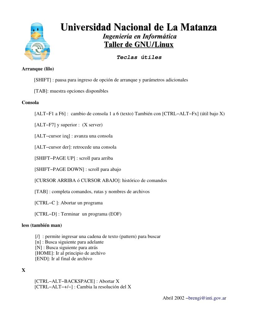 Imágen de pdf Teclas útiles
