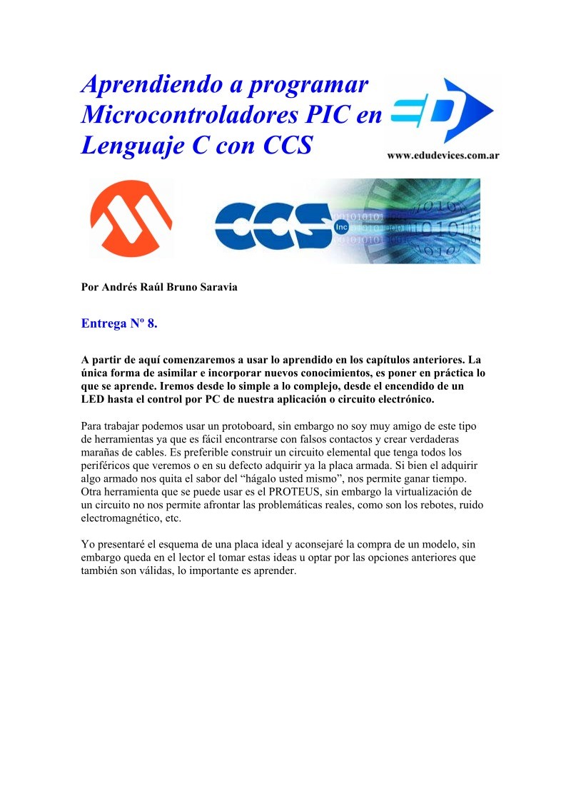 Imágen de pdf Entrega 8 - Aprendiendo a programar Microcontroladores PIC en Lenguaje C con CCS