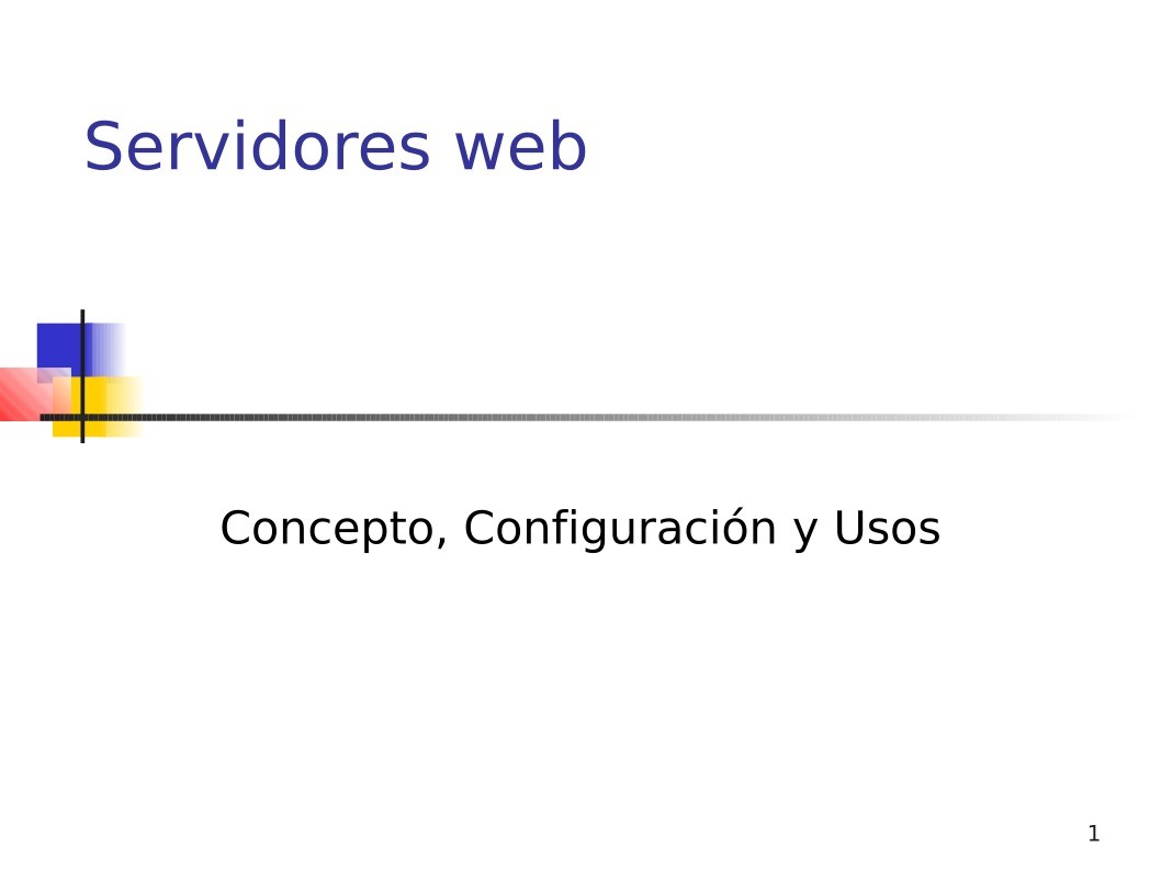 Imágen de pdf Servidores web - Concepto, Configuración y Usos