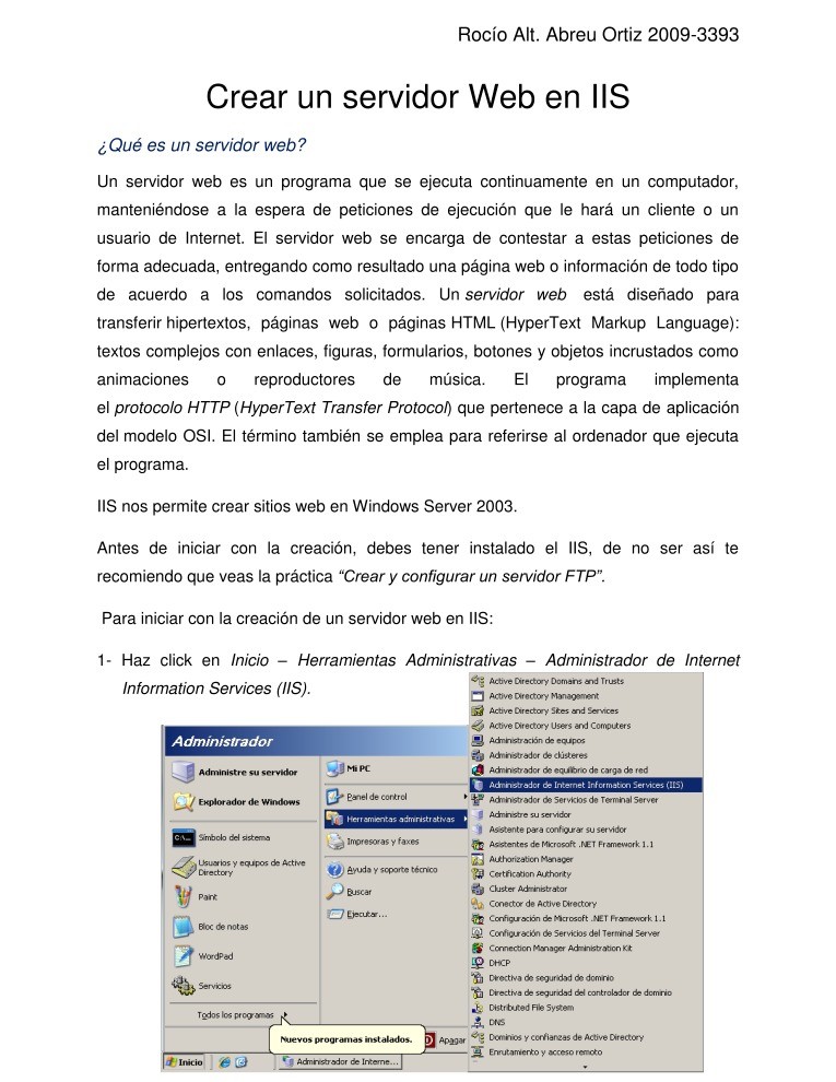 Imágen de pdf Crear un servidor Web en IIS