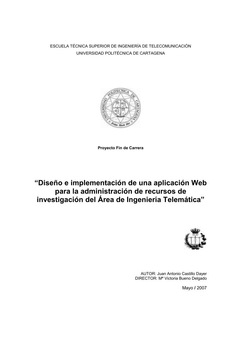 Imágen de pdf Diseño e implementación de una aplicación Web para la administración de recursos de investigación del Área de Ingeniería Telemática