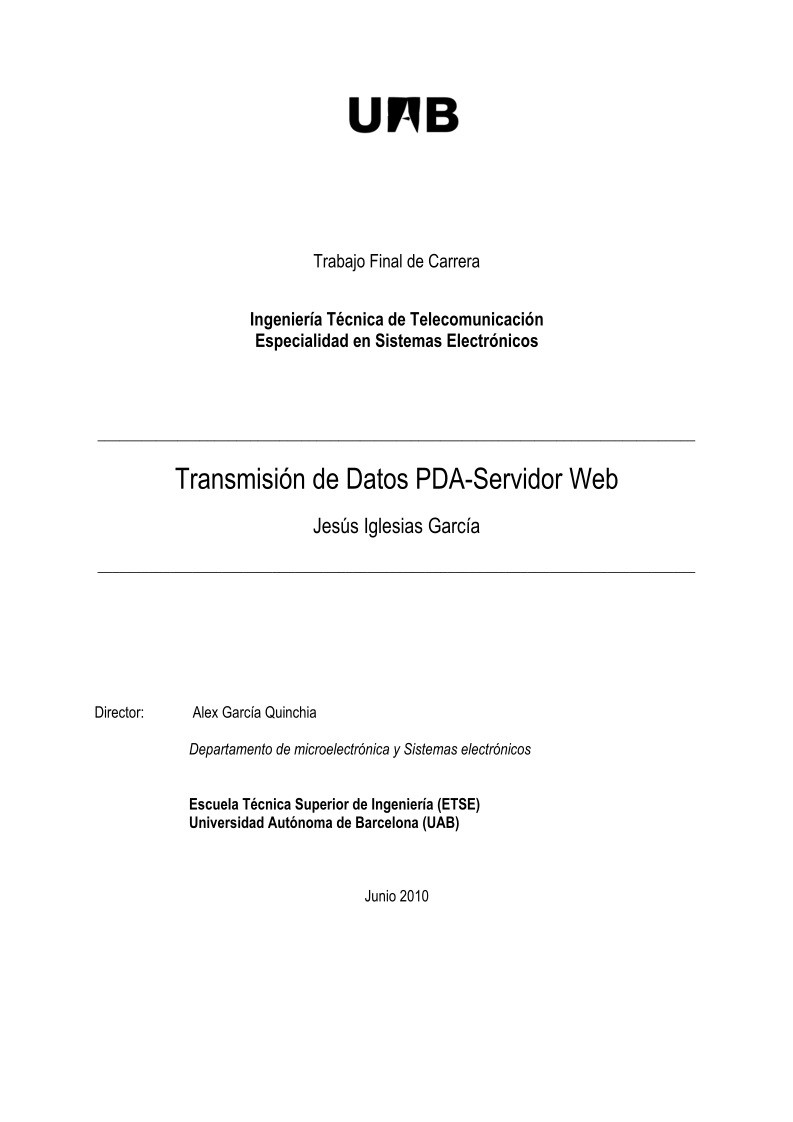 Imágen de pdf Transmisión de datos PDA - Servidor Web