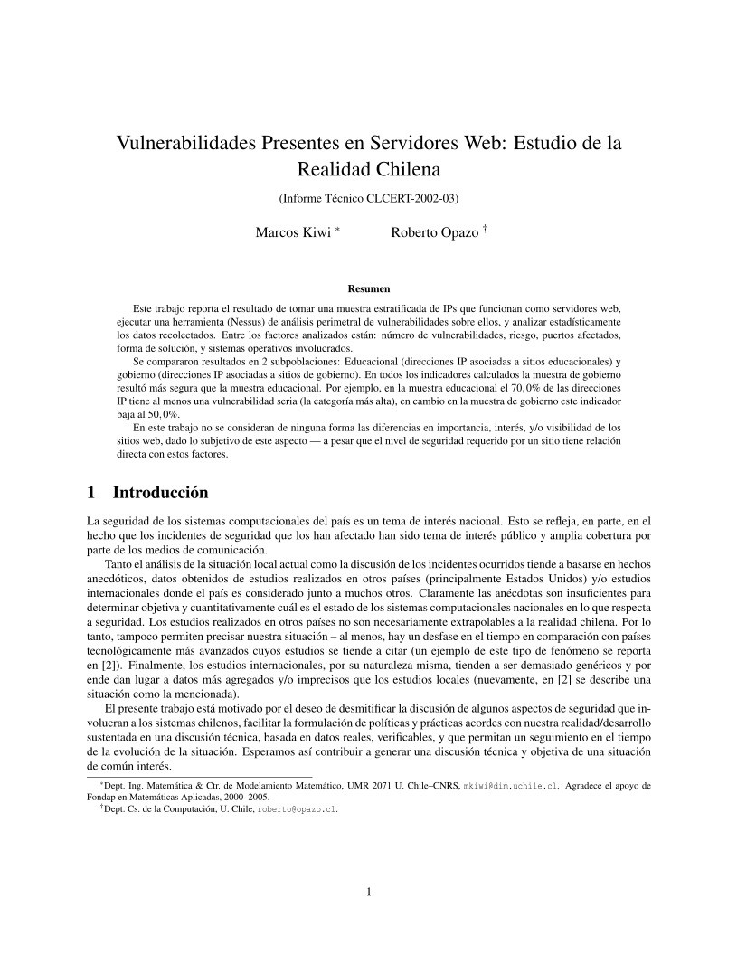 Imágen de pdf Vulnerabilidades Presentes en Servidores Web: Estudio de la Realidad Chilena