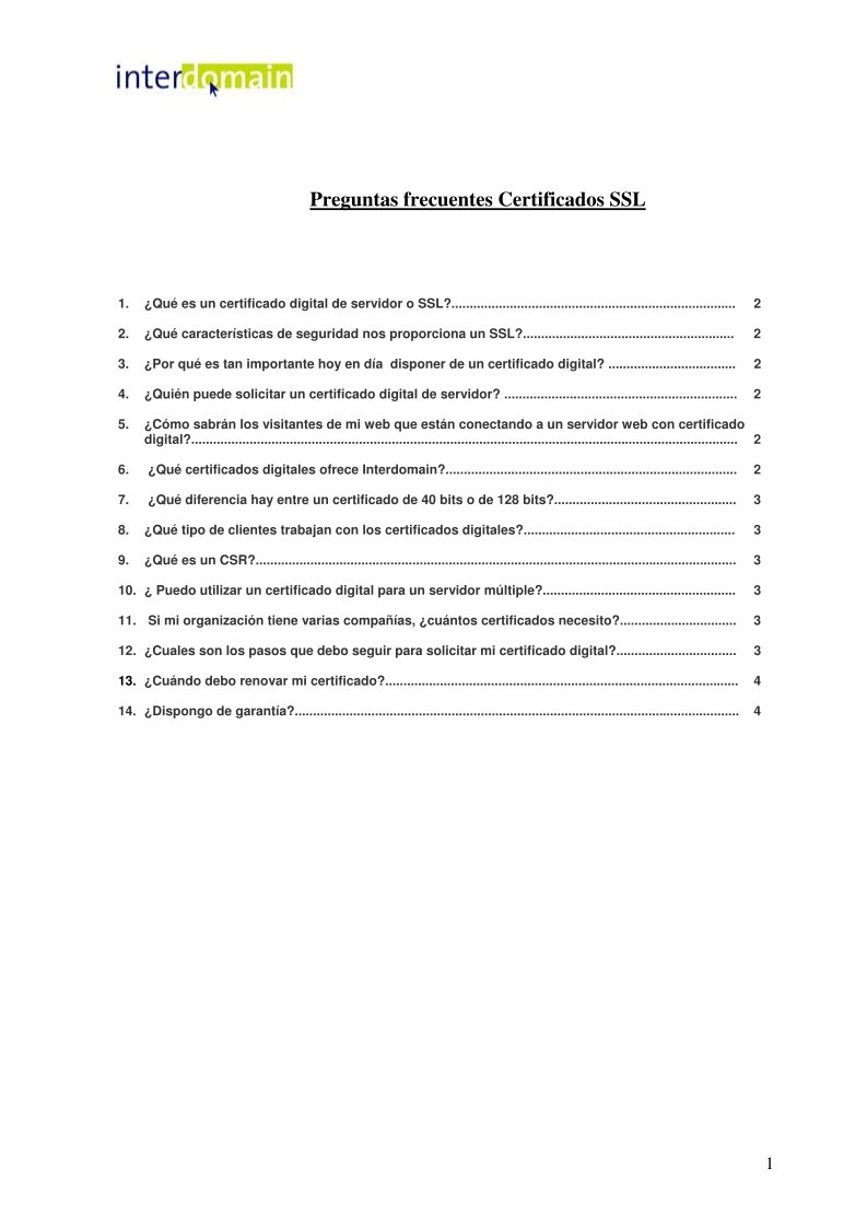 Imágen de pdf Preguntas frecuentes Certificados SSL
