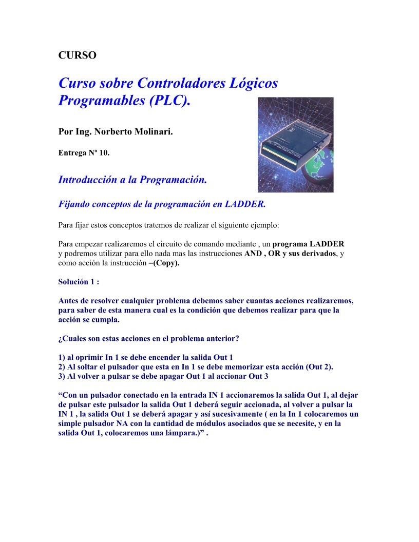 Imágen de pdf Entrega 10 - Curso sobre Controladores Lógicos Programables (PLC)