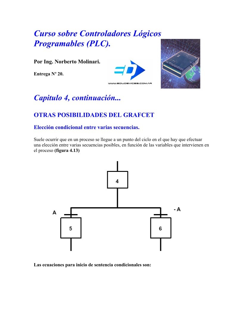Imágen de pdf Entrega 20 - Curso sobre Controladores Lógicos Programables (PLC)