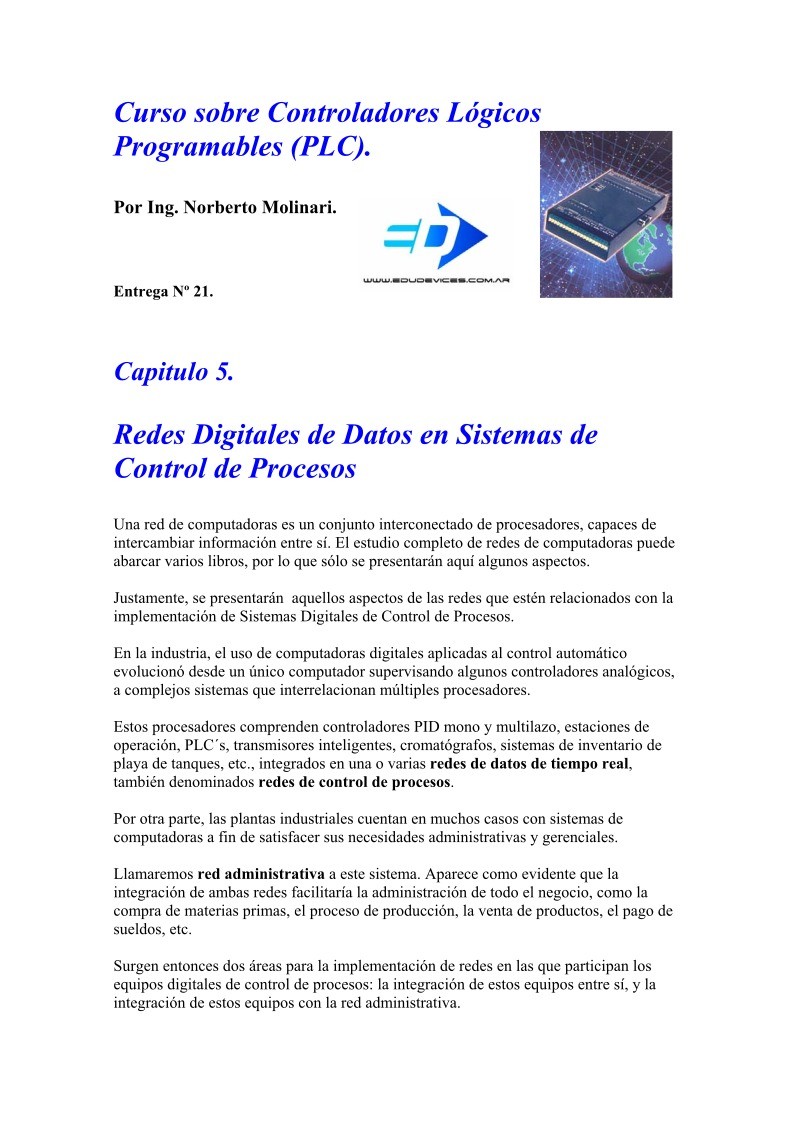 Imágen de pdf Entrega 21 - Curso sobre Controladores Lógicos Programables (PLC)