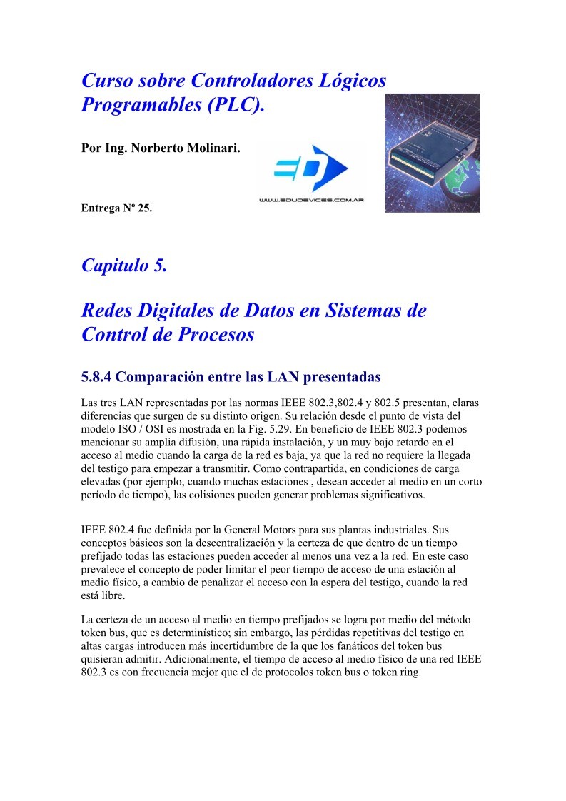 Imágen de pdf Entrega 25 - Curso sobre Controladores Lógicos Programables (PLC)