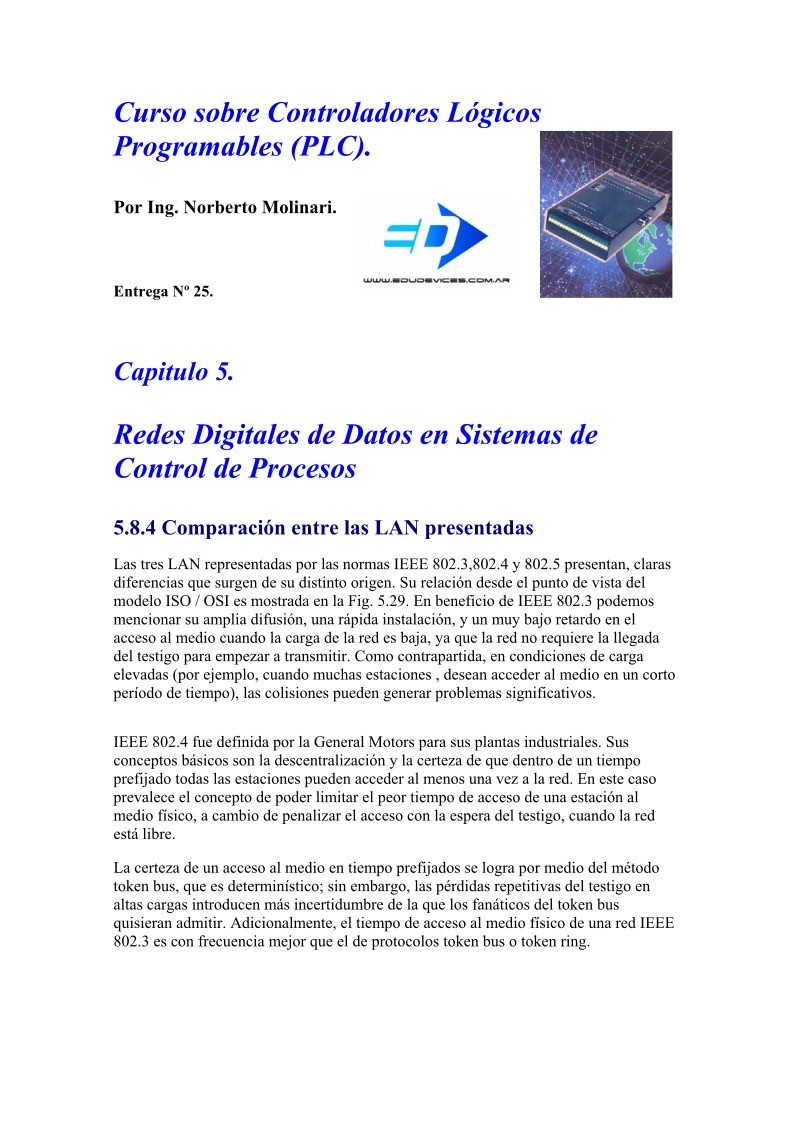 Imágen de pdf Entrega 25 - Curso sobre Controladores Lógicos Programables (PLC)