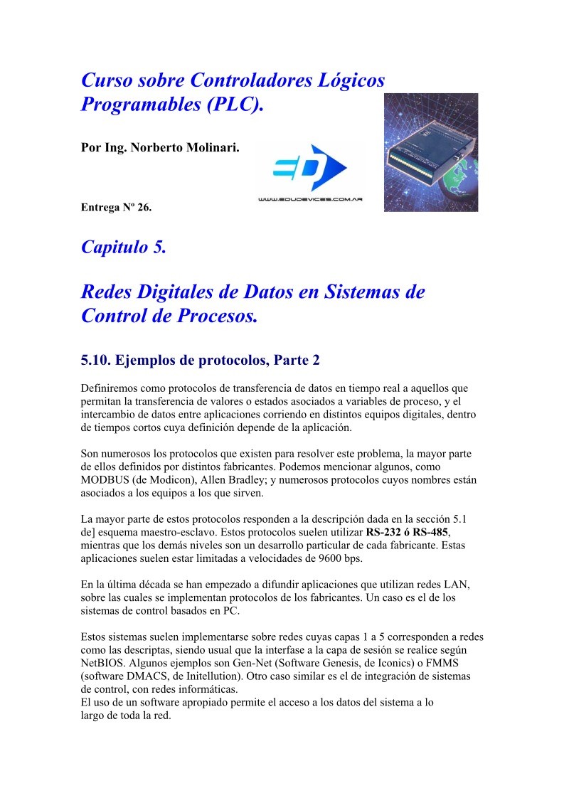 Imágen de pdf Entrega 26 - Curso sobre Controladores Lógicos Programables (PLC)