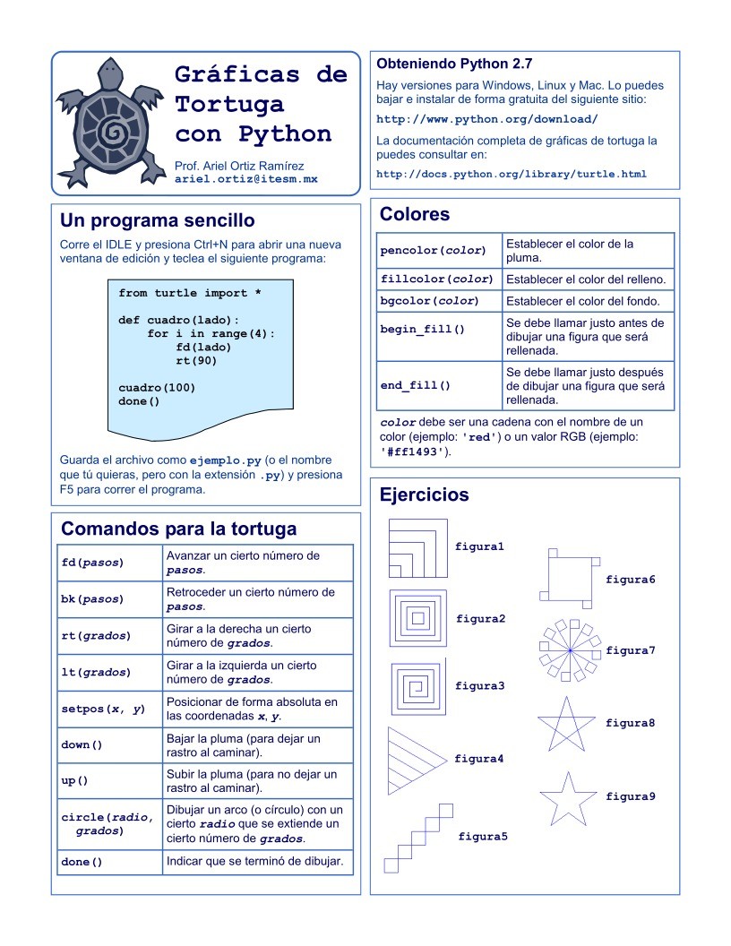 Imágen de pdf Gráficas de Tortuga con Python