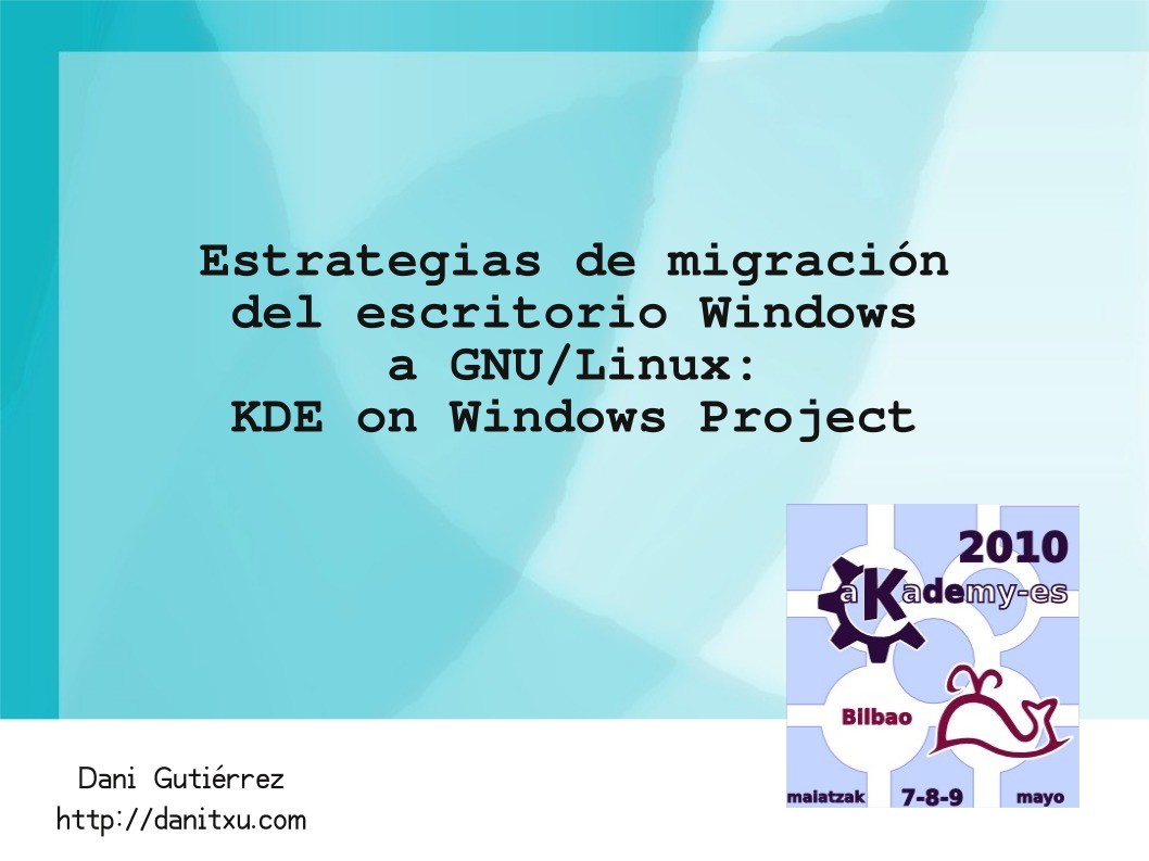 Imágen de pdf Estrategias de migración del escritorio Windows a GNU/Linux: KDE on Windows Project