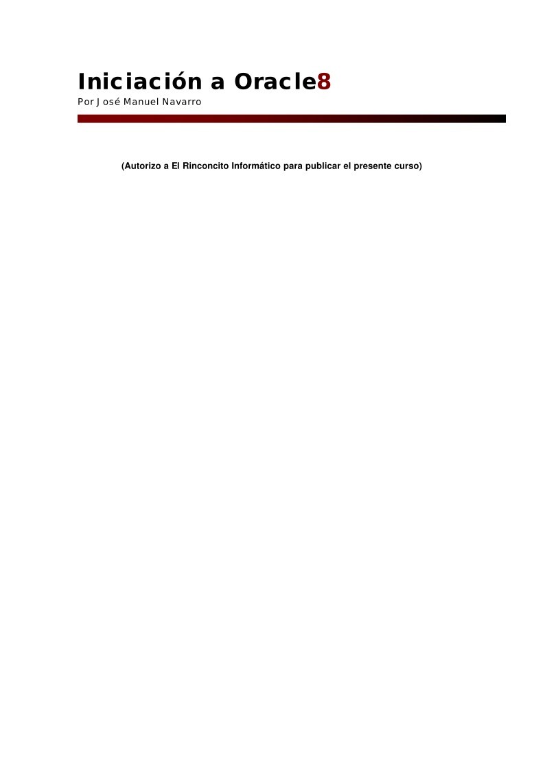 Imágen de pdf Iniciación a Oracle 8