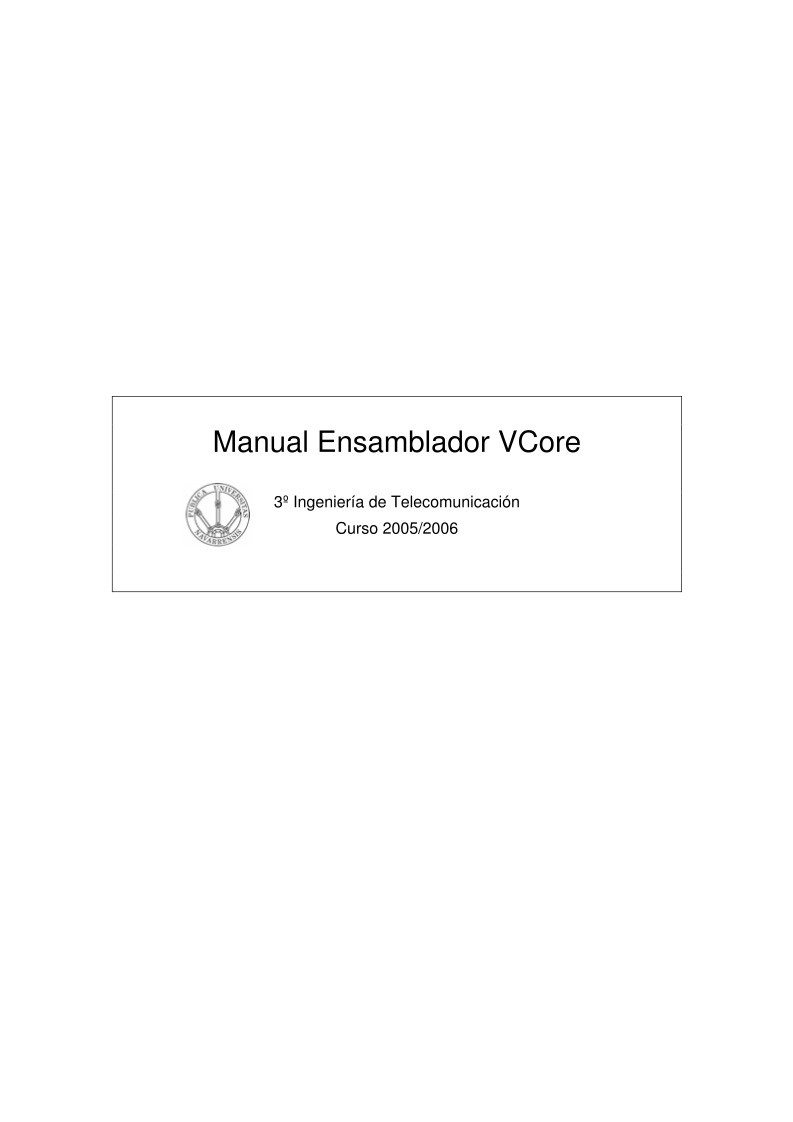 Imágen de pdf Manual Ensamblador VCore
