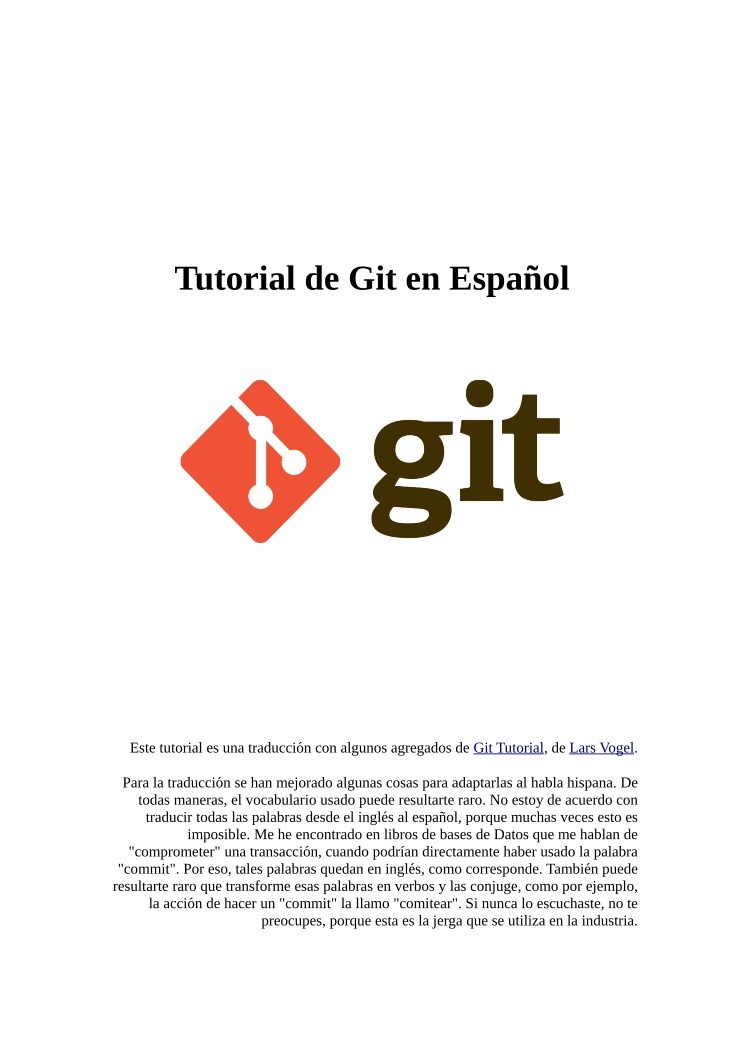 Imágen de pdf Tutorial de Git en Español