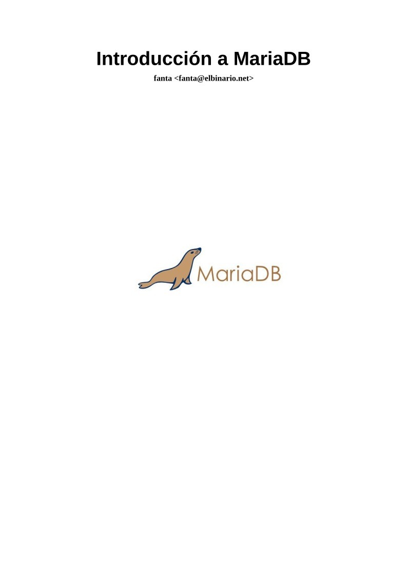 Imágen de pdf Introduccion a MariaDB