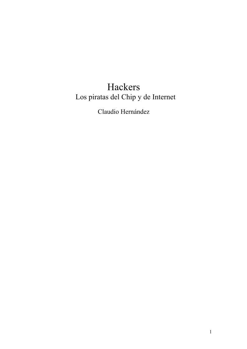 Imágen de pdf Hackers - Los piratas del Chip y de Internet