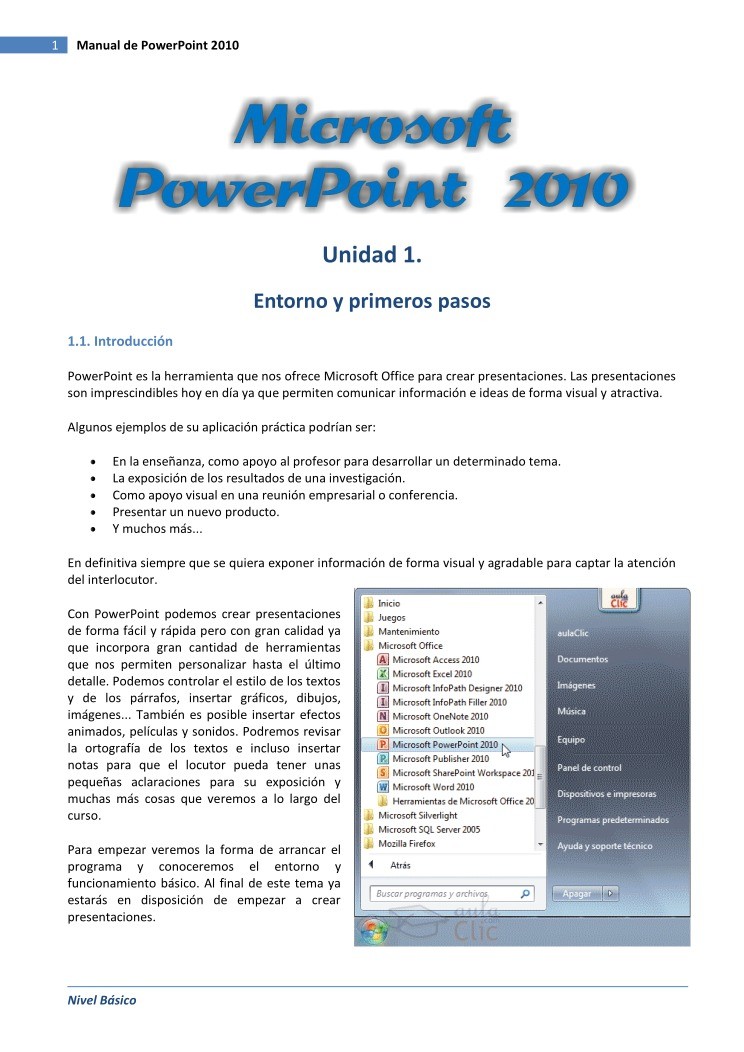Imágen de pdf Manual de PowerPoint 2010