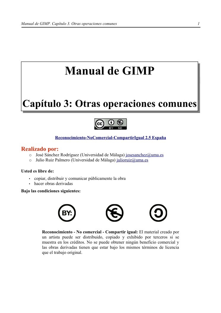Imágen de pdf Manual de GIMP - Capítulo 3: Otras operaciones comunes