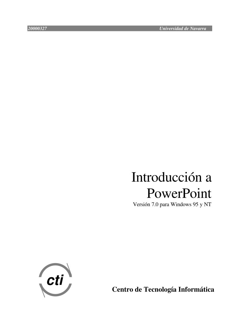 Imágen de pdf Introducción a Power Point Versión 7 para Windows 95 y NT