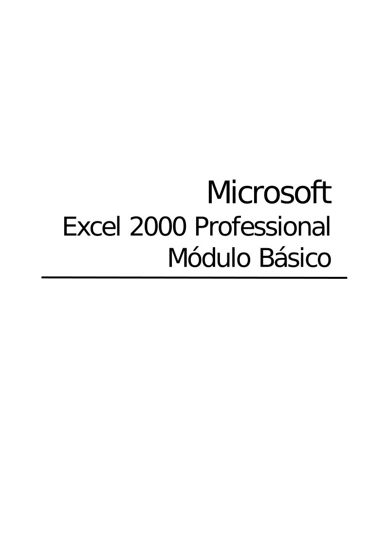 Imágen de pdf Microsoft Excel 2000 Professional - Módulo Básico