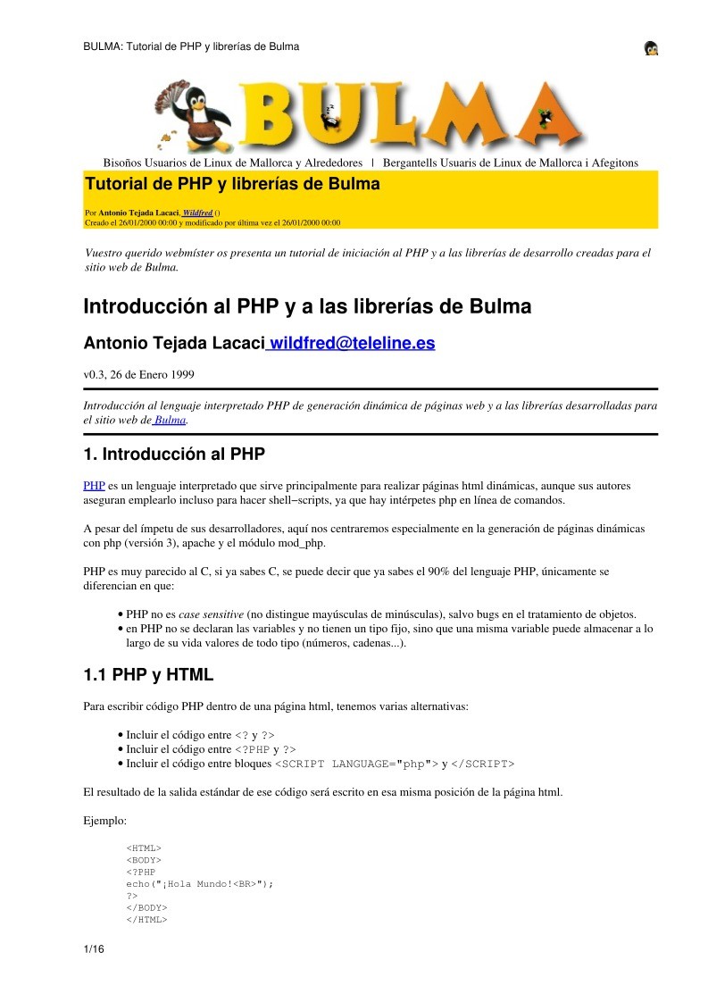 Imágen de pdf BULMA: Tutorial de PHP y librerías de Bulma