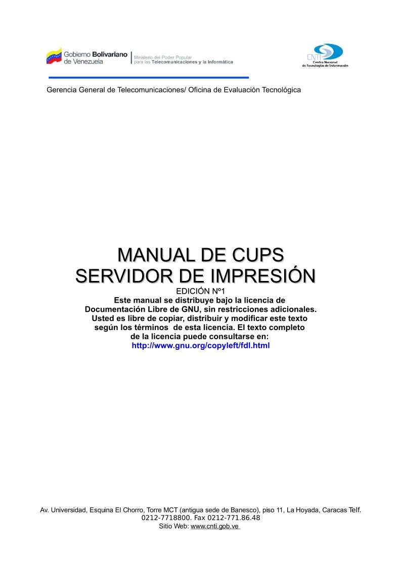 PDF de programación Manual de CUPS Servidor de Impresión