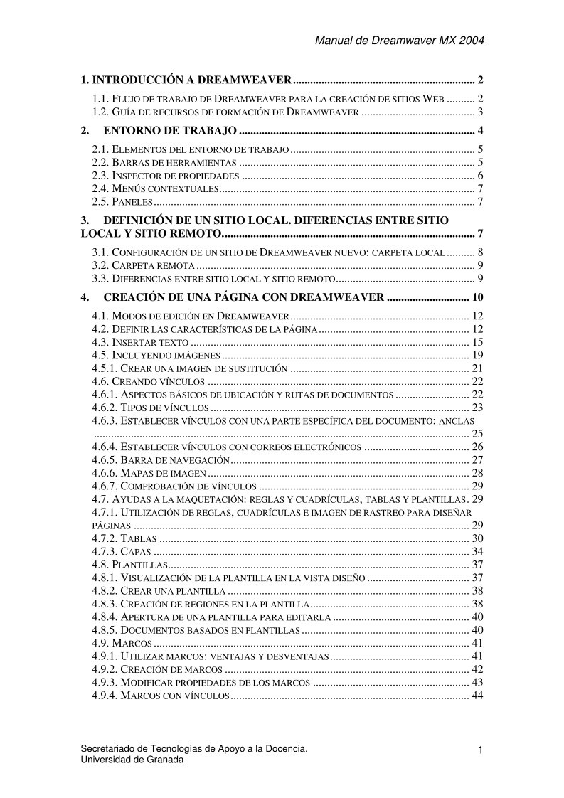 Imágen de pdf Manual de Dreamwaver MX 2004