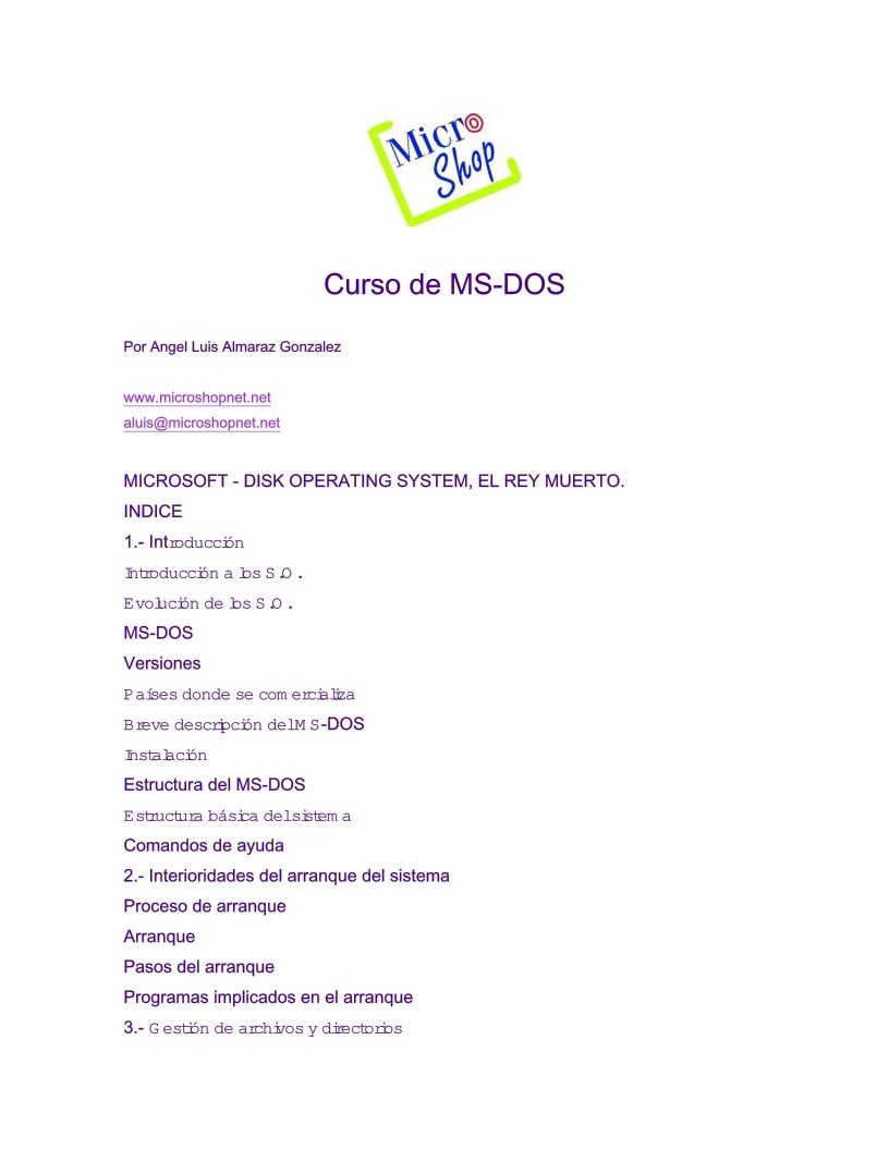Imágen de pdf Curso de MS-DOS