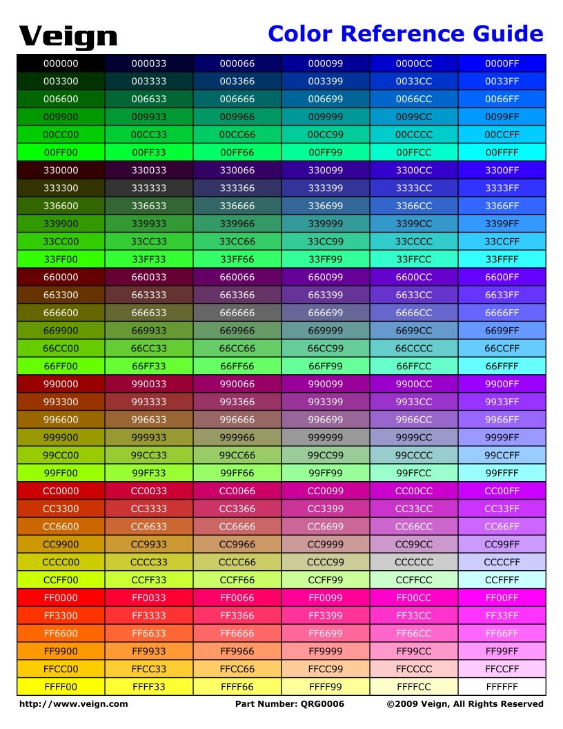 Imágen de pdf HTML color Reference Guide