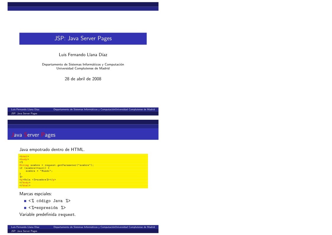 Imágen de pdf JSP: Java Server Pages