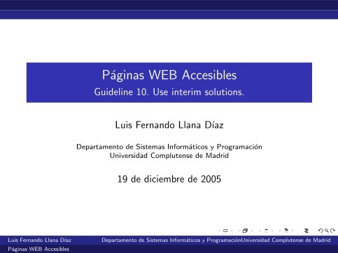 Imágen de pdf Páginas WEB Accesibles - Guideline 10. Use interim solutions.