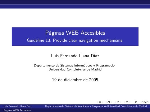 Imágen de pdf Páginas WEB Accesibles - Guideline 13. Provide clear navigation mechanisms.