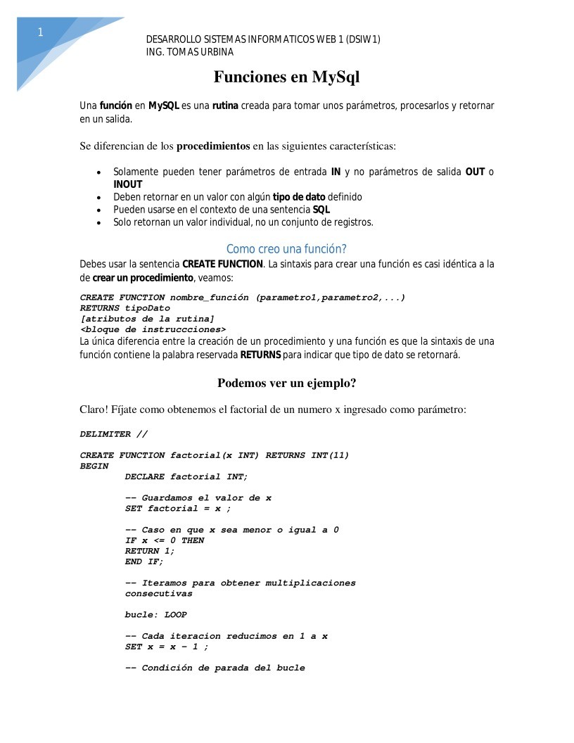 Imágen de pdf Guia Funciones y Triggers en MySQL