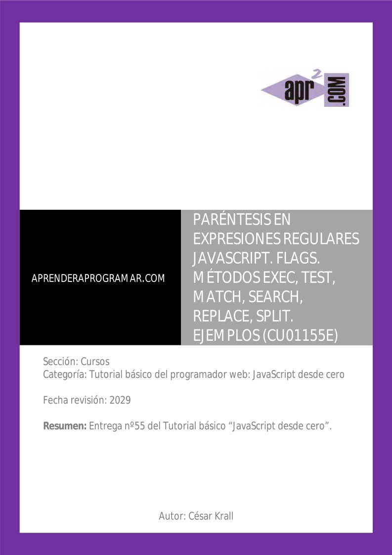 Imágen de pdf Paréntesis expresiones regulares javascript flags exec match search