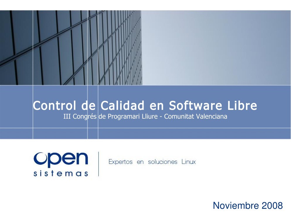 Imágen de pdf Control de Calidad en Software Libre III - Congrés de Programari Lliure
