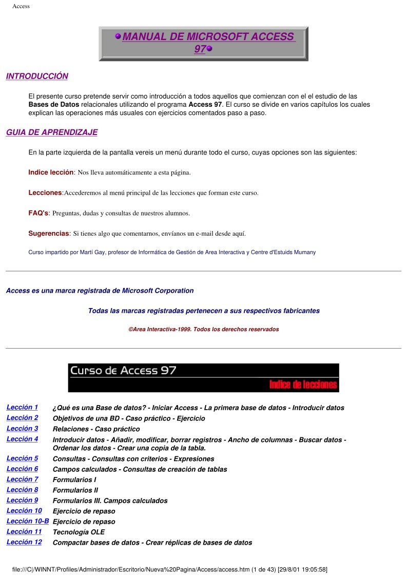 Imágen de pdf Manual de Microsoft Access 97