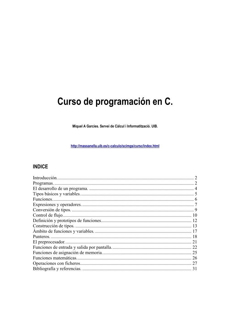 Imágen de pdf Curso de programación en C