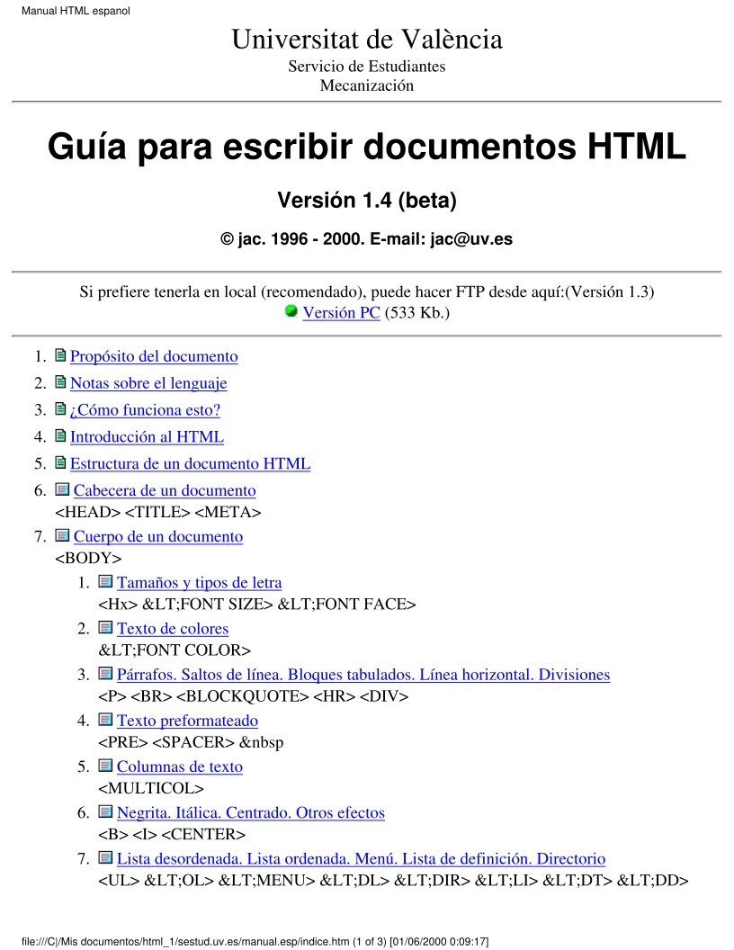 Imágen de pdf Guía para escribir documentos HTML