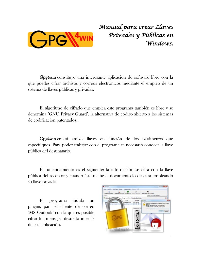 Imágen de pdf Manual para crear Llaves Privadas y Públicas en Windows