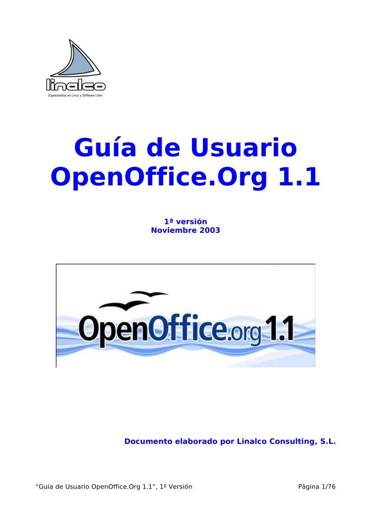 Imágen de pdf Guía de Usuario OpenOffice.Org 1.1